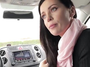 Her fetish sucking cock in the car. BJ + SWC